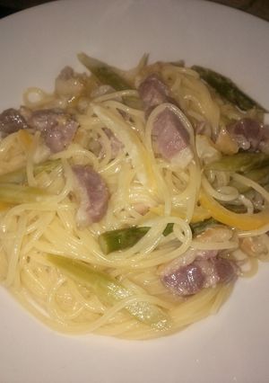 鴨ハムとアスパラの塩レモンパスタ-レシピのメイン写真