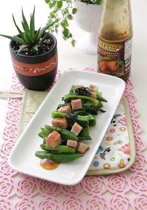 ネバネバ野菜炒め　スイートチリソースかけ-レシピのメイン写真