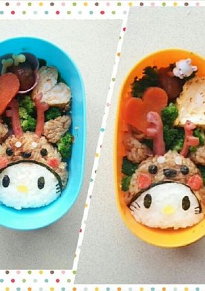鹿キティ弁当-レシピのメイン写真