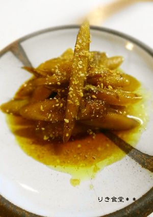 ゴボウの甘酢炒め煮-レシピのメイン写真
