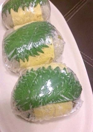 うんまい♪大葉玉子で巻いたおにぎり♪-レシピのメイン写真