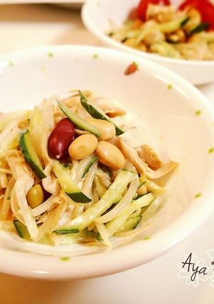 ミックスビーンズと鶏ささみの豆豆ナムル♪-レシピのメイン写真