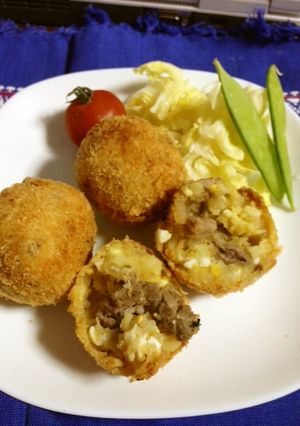 お肉とゆで卵でじゃが美味いおかずコロッケ-レシピのメイン写真
