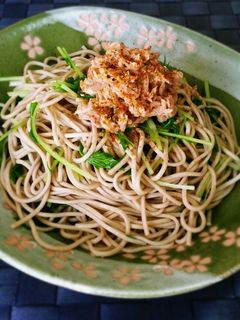ツナと水菜の中華風ぶっかけ蕎麦-レシピのメイン写真