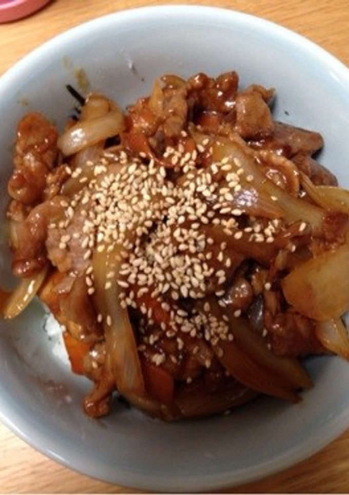 豚肉の蒲焼のタレ炒め丼！-レシピのメイン写真