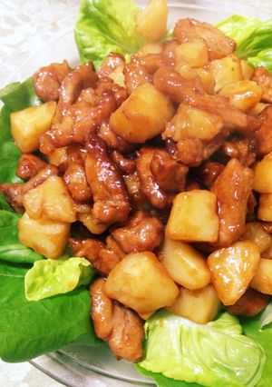 豚ヒレ肉とじゃがいもの甘酢炒め-レシピのメイン写真