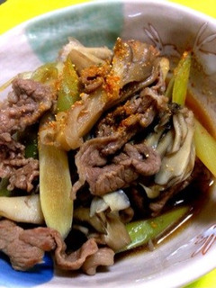 牛肉と舞茸のねぎすき煮-レシピのメイン写真