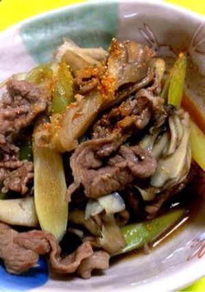 牛肉と舞茸のねぎすき煮-レシピのメイン写真