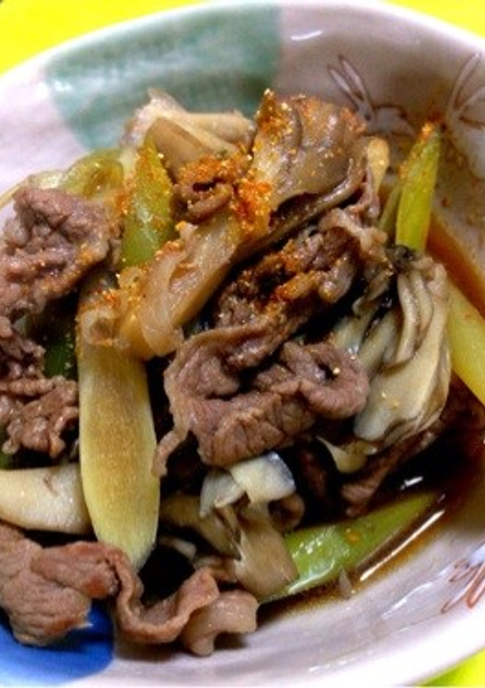 牛肉と舞茸のねぎすき煮-レシピのメイン写真