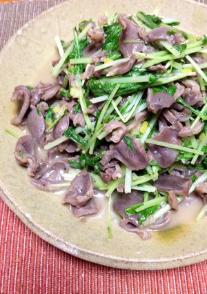 砂肝と水菜の塩レモン炒め-レシピのメイン写真