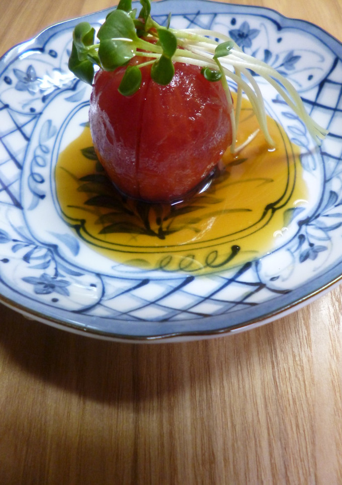 まるごとトマトのおひたし(しょうが風味)-レシピのメイン写真