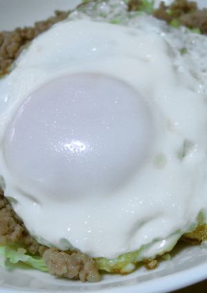 豚ひきキャベ玉丼-レシピのメイン写真