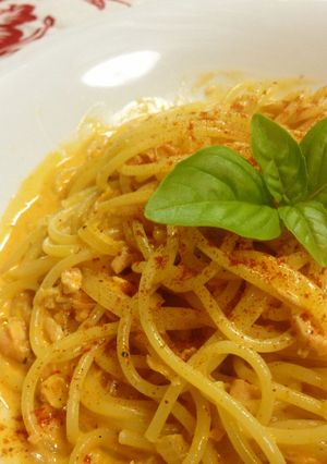 日常の鮭のサーモン オレンジ色のパスタ♪-レシピのメイン写真