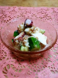 簡単♪タコと長芋とキュウリの梅和え-レシピのメイン写真