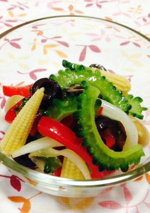 簡単☆ゴーヤと野菜のオリーブオイル漬け♪-レシピのメイン写真