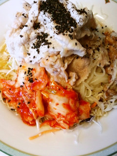 豚しゃぶサラダ冷麺∞キムチ納豆-レシピのメイン写真