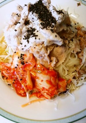 豚しゃぶサラダ冷麺∞キムチ納豆-レシピのメイン写真
