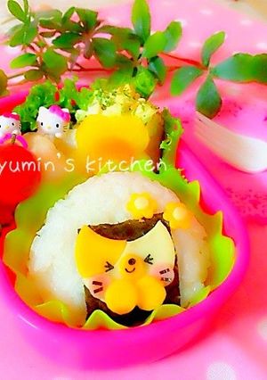 キャラ弁＊丸い型抜きで簡単♬ネコちゃん-レシピのメイン写真