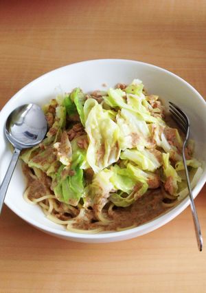 茹でキャベツとツナのごまだれパスタ-レシピのメイン写真