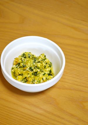 離乳食*中期『南瓜とほうれん草の白和え』-レシピのメイン写真