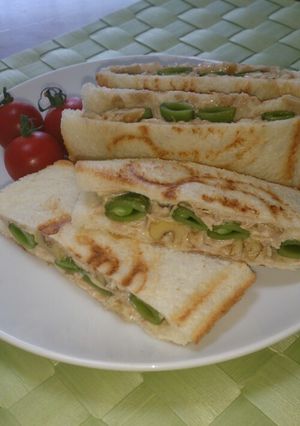 スナップえんどうのホットサンド♪-レシピのメイン写真