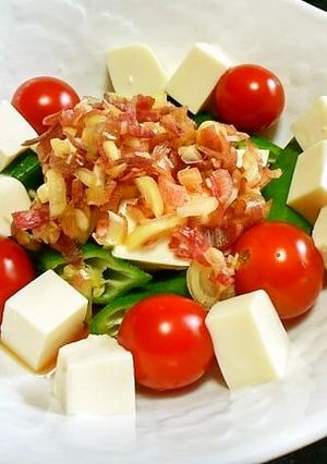 オクラとトマトの豆腐サラダ♪-レシピのメイン写真