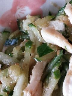 蒸し鶏ときゅうりの胡麻和え-レシピのメイン写真