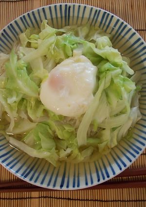 簡単　春キャベツと温玉冷麺　♪-レシピのメイン写真
