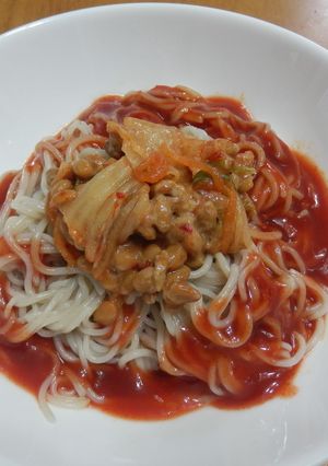 納豆キムチ冷麺　-レシピのメイン写真