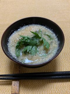 <冬の味噌汁>かぶと春菊-レシピのメイン写真