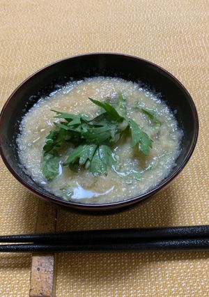 <冬の味噌汁>かぶと春菊-レシピのメイン写真