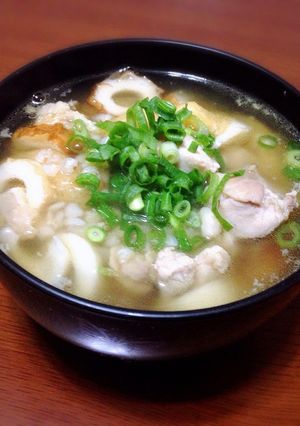 超簡単☆鶏肉たっぷりそば米汁-レシピのメイン写真