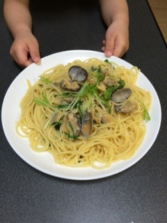 水菜入りアサリパスタ(*^o^*)-レシピのメイン写真