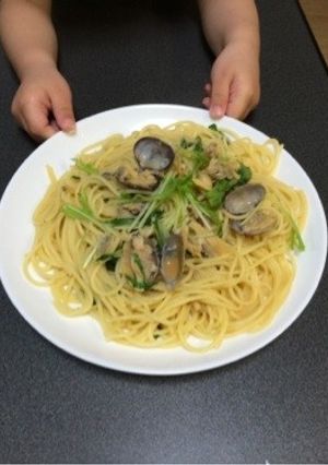 水菜入りアサリパスタ(*^o^*)-レシピのメイン写真