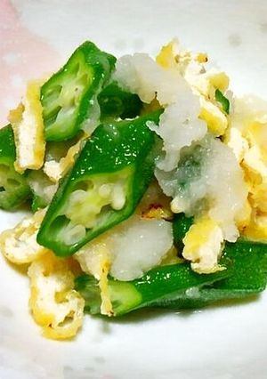 オクラと炙りうす揚げのおろしあえ♪-レシピのメイン写真