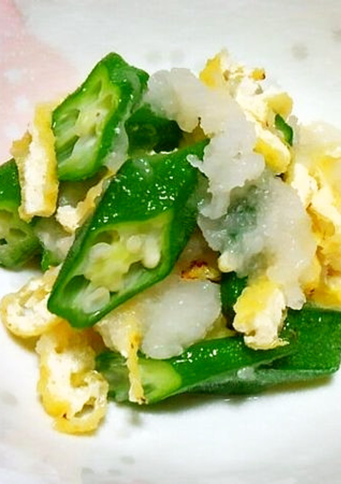 オクラと炙りうす揚げのおろしあえ♪-レシピのメイン写真