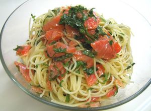 爽やか♪スモークサーモンと大葉のパスタ-レシピのメイン写真