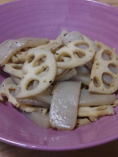 蓮根とこんにゃくの炒め物-レシピのメイン写真