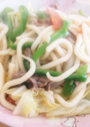 麺つゆで、簡単焼きうどん！-レシピのメイン写真