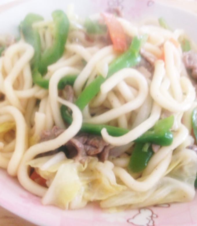 麺つゆで、簡単焼きうどん！-レシピのメイン写真