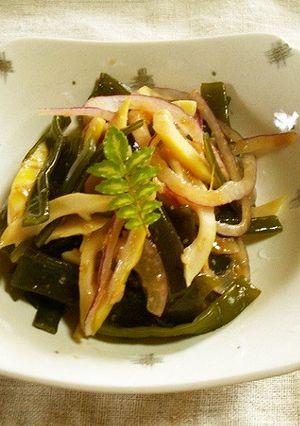 茎わかめ、破竹、紫玉ねぎの和え物-レシピのメイン写真