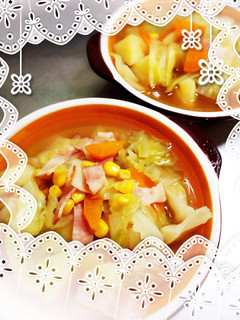 簡単キャベツたっぷり野菜スープ♡-レシピのメイン写真