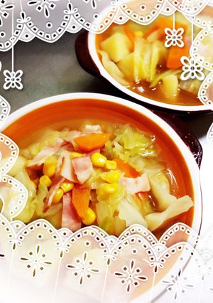 簡単キャベツたっぷり野菜スープ♡-レシピのメイン写真