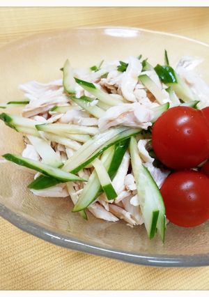 夏レシピ★ささみときゅうりの青じそサラダ-レシピのメイン写真