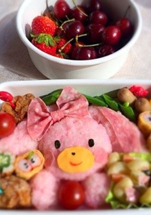 ぼんぼんりぼんのキャラ弁-レシピのメイン写真