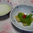 グリーンポタージュとロールキャベツの緑餡