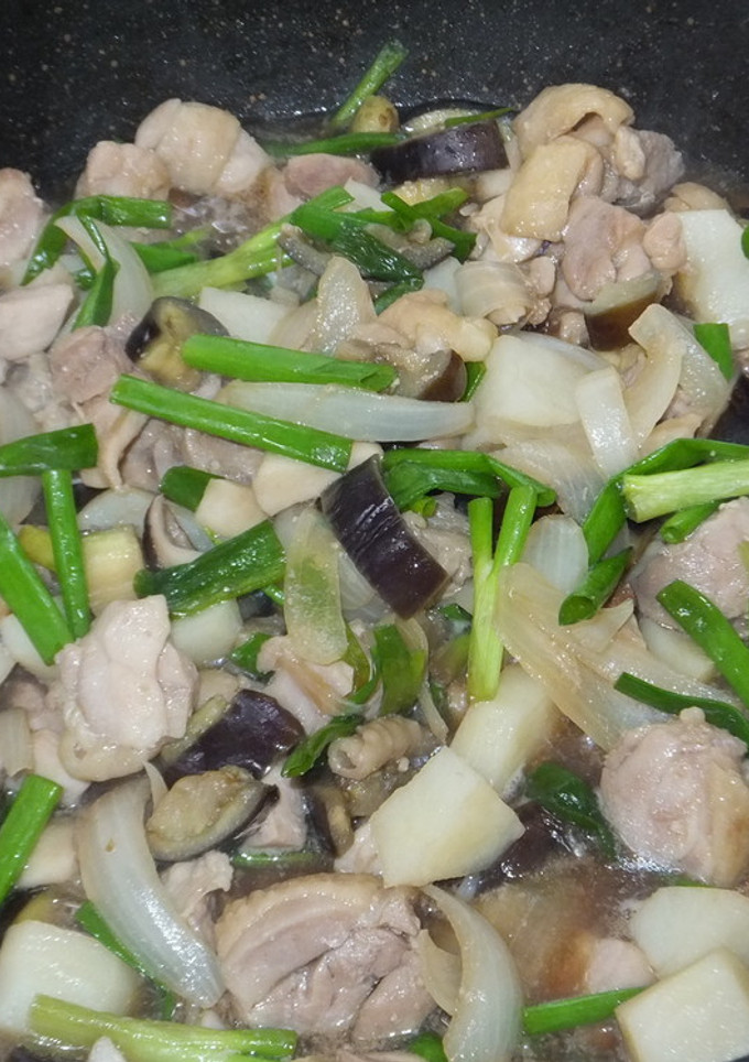 鶏肉とワケギとナスで炒め物・和風味-レシピのメイン写真