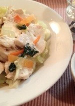 コンビニ食材で❗️むね肉の蒸し焼き-レシピのメイン写真