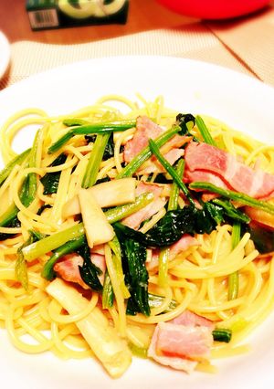 ほうれん草とベーコンパスタ-レシピのメイン写真