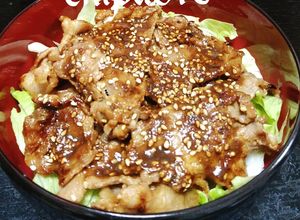 超簡単　豚薄切り肉うま焼き肉スタミナ丼-レシピのメイン写真